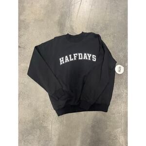 Halfdays Women’s Ski Club Crewneck Sweatshirt Black Size 1  (XS/S) NWT $95